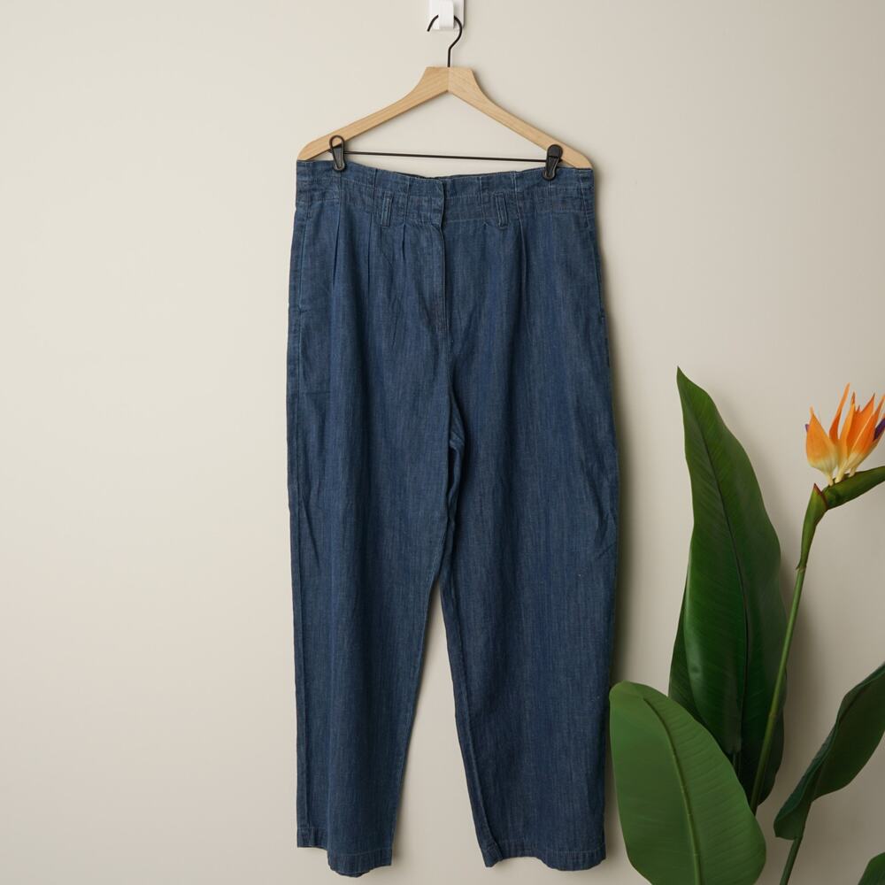 J. Crew Wide Leg Pants in Denim Blue